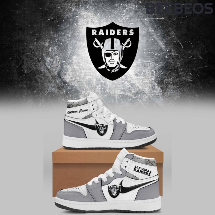 Las Vegas Raiders 2024 Air Jordan 1 High Top Shoes JD1 Sneakers BJD5003