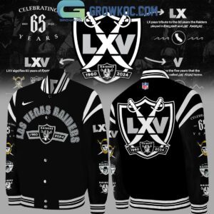 Las Vegas Raiders Celebrating 65 Years Of Legacy Fan Baseball Jacket GBJ1007