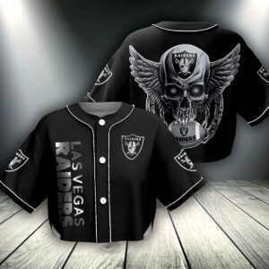 Las Vegas Raiders Crop Top Baseball Jersey CBJS1036