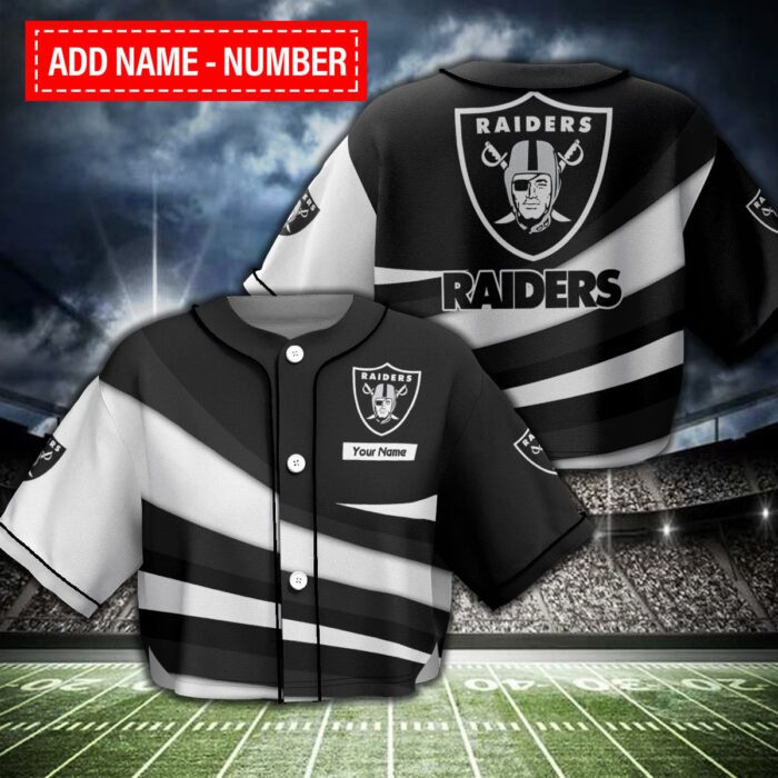 Las Vegas Raiders Personalized Crop Top Baseball Jersey CBJS1026