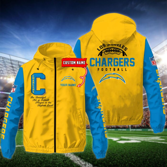 Los Angeles Chargers Personalized NFL Windbreaker Outdoor Camo Jacket WWB1112