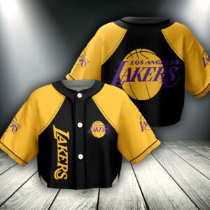 Los Angeles Lakers Crop Top Baseball Jersey CBJS1045