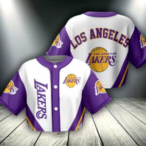 Los Angeles Lakers Crop Top Baseball Jersey CBJS1049