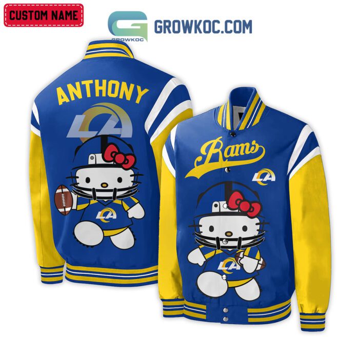 Los Angeles Rams NFL Hello Kitty Personalized Baseball Jacket GBJ1523