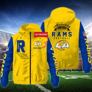 Los Angeles Rams Personalized NFL Windbreaker Outdoor Camo Jacket WWB1113