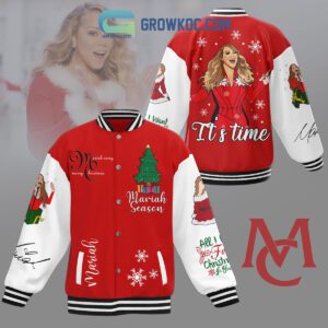 Mariah Carey Merry Christmas Mariah Season It's Time All I Want For Christmas Is You Winter Holiday Baseball Jacket GBJ1505