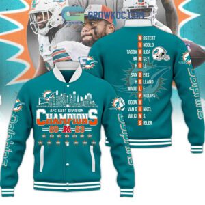 Miami Dolphins AFC Champions 2023 Baseball Jacket GBJ1483