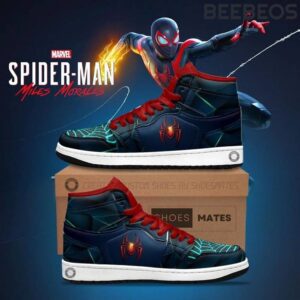 Miles Morales Spiderman Air Jordan 1 High Top Shoes JD1 Sneakers BJD5046