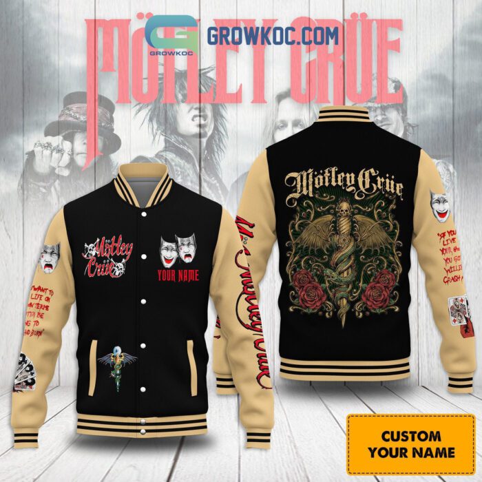 Motley Crue Smiling Mask Personalized Baseball Jacket GBJ1420