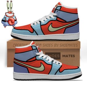 Mr Krabs SpongeBob SquarePants Air Jordan 1 High Top Shoes JD1 Sneakers BJD5030