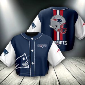 New England Patriots Crop Top Baseball Jersey CBJS1021