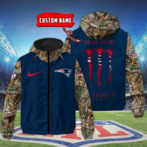 New England Patriots NFL Windbreaker Outdoor Camo Jacket Custom Name WWB1085