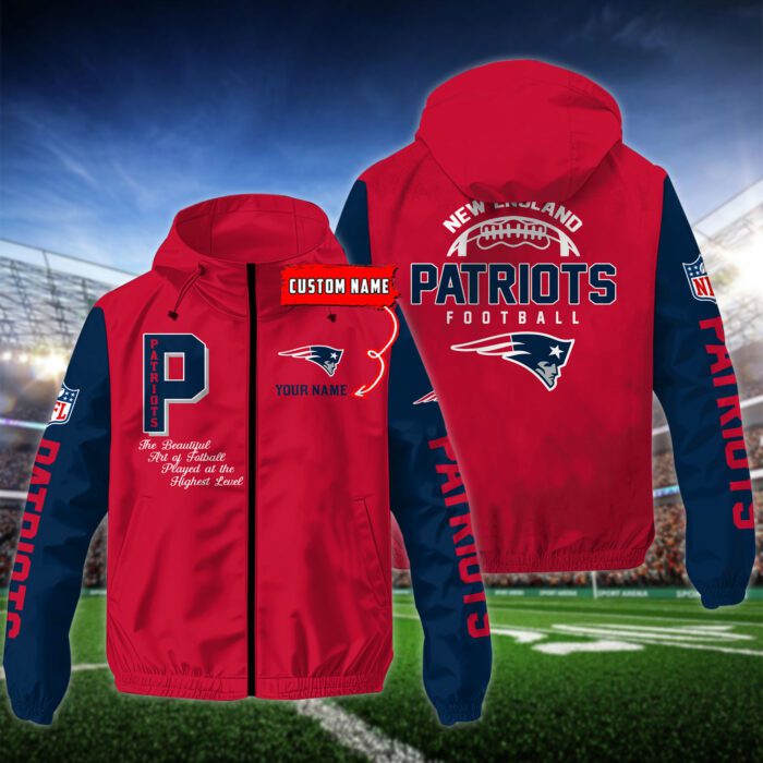 New England Patriots Personalized NFL Windbreaker Outdoor Camo Jacket WWB1116