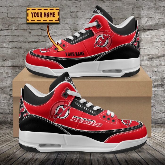 New Jersey Devils NHL Personalized Jordan 3 Sneakers JD3 Shoes For Fans WJD3017