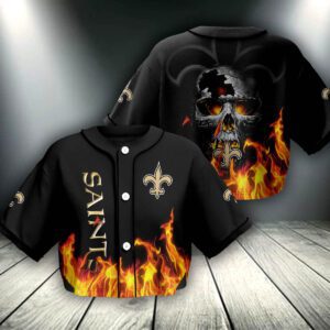 New Orleans Saints Crop Top Baseball Jersey CBJS1055