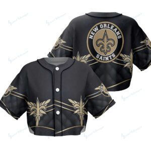 New Orleans Saints Crop Top Baseball Jersey CBJS1062