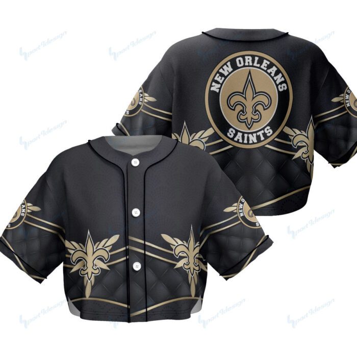 New Orleans Saints Crop Top Baseball Jersey CBJS1062