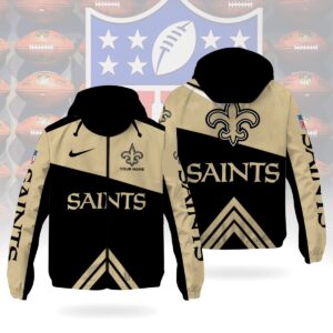 New Orleans Saints NFL Custom Windbreaker Outdoor Jacket Sport Fan Gift WWB1021