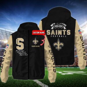 New Orleans Saints Personalized NFL Windbreaker Outdoor Camo Jacket WWB1118