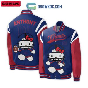 New York Giants NFL Hello Kitty Personalized Baseball Jacket GBJ1542