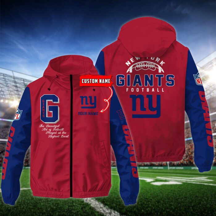 New York Giants Personalized NFL Windbreaker Outdoor Camo Jacket WWB1119