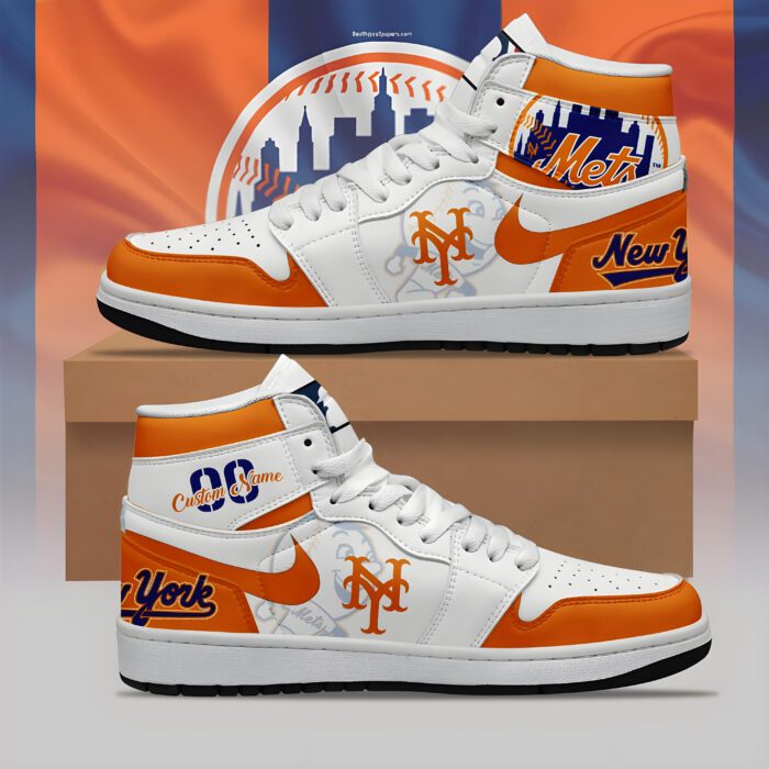 New York Mets MLB AJ1 Sneakers Jordan 1 Shoes For Fan JWG1014