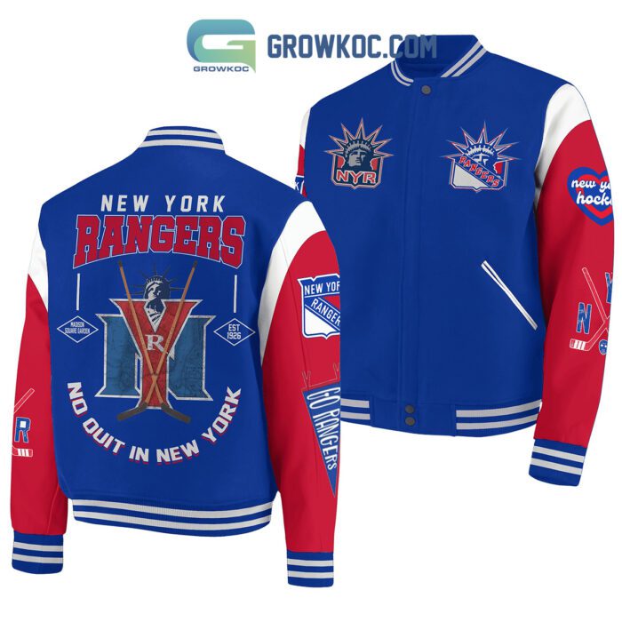 New York Rangers No Quit Proud Fan Baseball Jacket GBJ1309