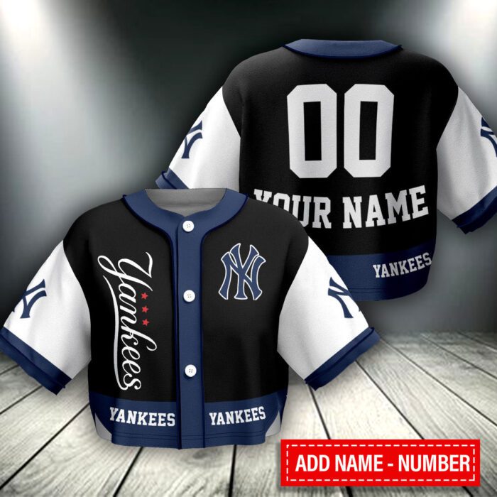 New York Yankees Personalized Crop Top Baseball Jersey CBJS1068