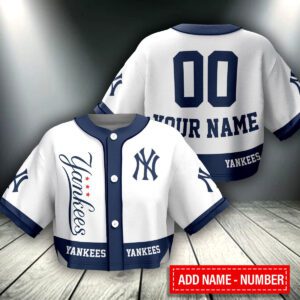 New York Yankees Personalized Crop Top Baseball Jersey CBJS1069