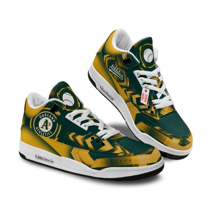 Oakland Athletics Jordan 3 Sneakers Custom Shoes WJD3040