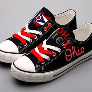 Ohio Shoes Ohio State Low Top Canvas Sneakers  ELT1066