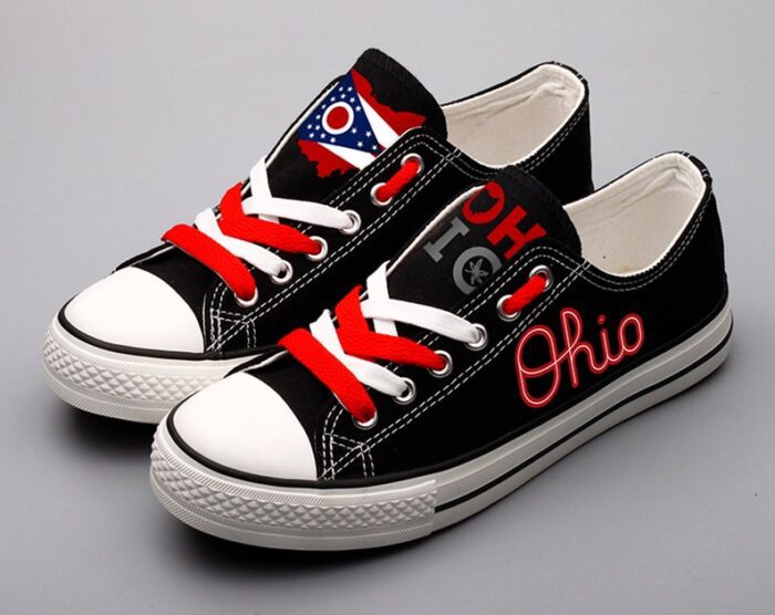 Ohio Shoes Ohio State Low Top Canvas Sneakers  ELT1066