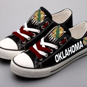 Oklahoma Shoes Oklahoma State Low Top Canvas Sneakers ELT1130