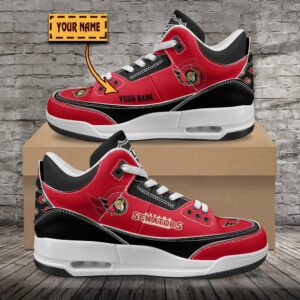 Ottawa Senators NHL Personalized Jordan 3 Sneakers JD3 Shoes For Fans WJD3018