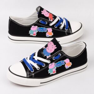 Peppa Pig Shoes Low Top Canvas Sneakers Black Shoes ELT1161