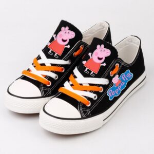 Peppa Pig Shoes Low Top Canvas Sneakers Black Shoes ELT1162