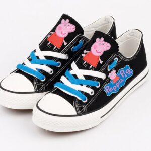 Peppa Pig Shoes Low Top Canvas Sneakers Black Shoes ELT1164