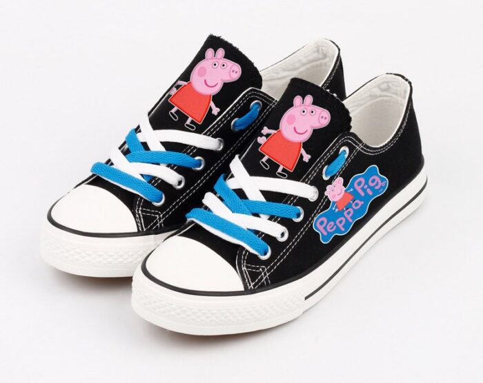 Peppa Pig Shoes Low Top Canvas Sneakers Black Shoes ELT1164