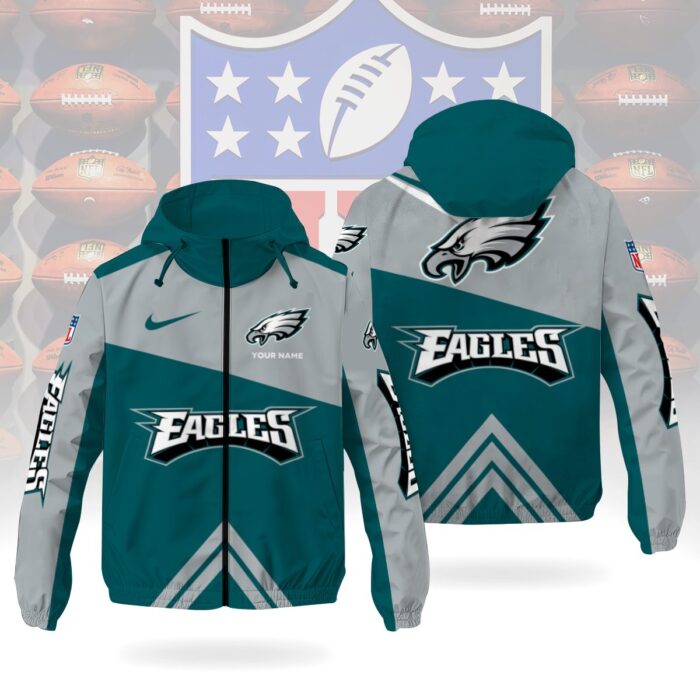 Philadelphia Eagles NFL Custom Windbreaker Outdoor Jacket Sport Fan Gift WWB1027