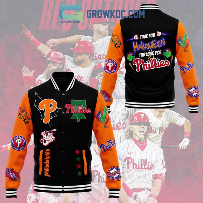 Philadelphia Phillies Time For Halloween The Love For Phillies Baseball Jacket GBJ1570