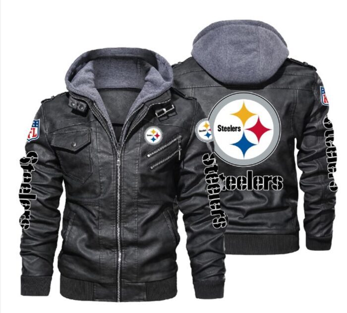 Pittsburgh Steelers Black Brown Leather Jacket LIZ184