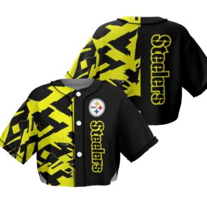 Pittsburgh Steelers Crop Top Baseball Jersey CBJS1065