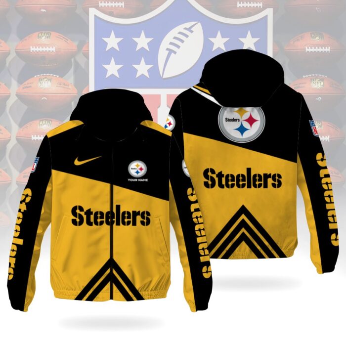 Pittsburgh Steelers NFL Custom Windbreaker Outdoor Jacket Sport Fan Gift WWB1025