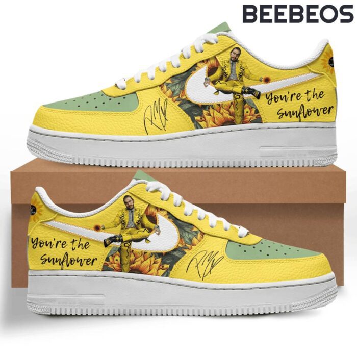 Post Malone You Are The Sunflower Air Force 1 Sneakers AF1 Limited Shoes Sneaker BAF1171