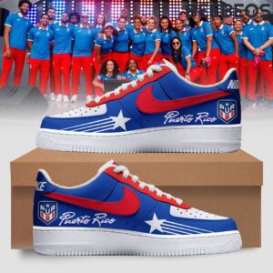 Puerto Rico Basketball Olympic Games Paris 2024 Blue Air Force 1 Sneakers AF1 Limited Shoes BAF1071