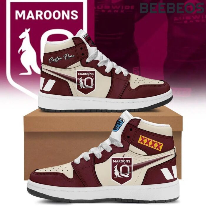 Queensland Maroons Personalized Air Jordan 1 High Top Shoes JD1 Sneakers BJD5013