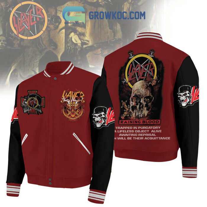 Raining Blood Trapped In Purgatory Slayer Baseball Jacket GBJ1176