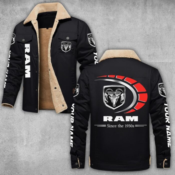 Ram Truck Lapel Collar Fleece Cargo Jacket Winter Jacket LCJ1000