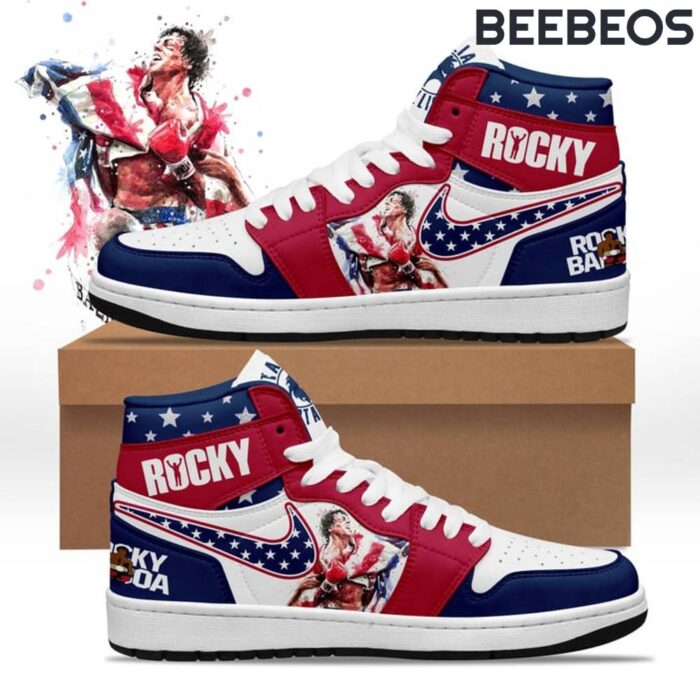 Rocky Balboa American Flag Air Jordan 1 High Top Shoes JD1 Sneakers BJD5060