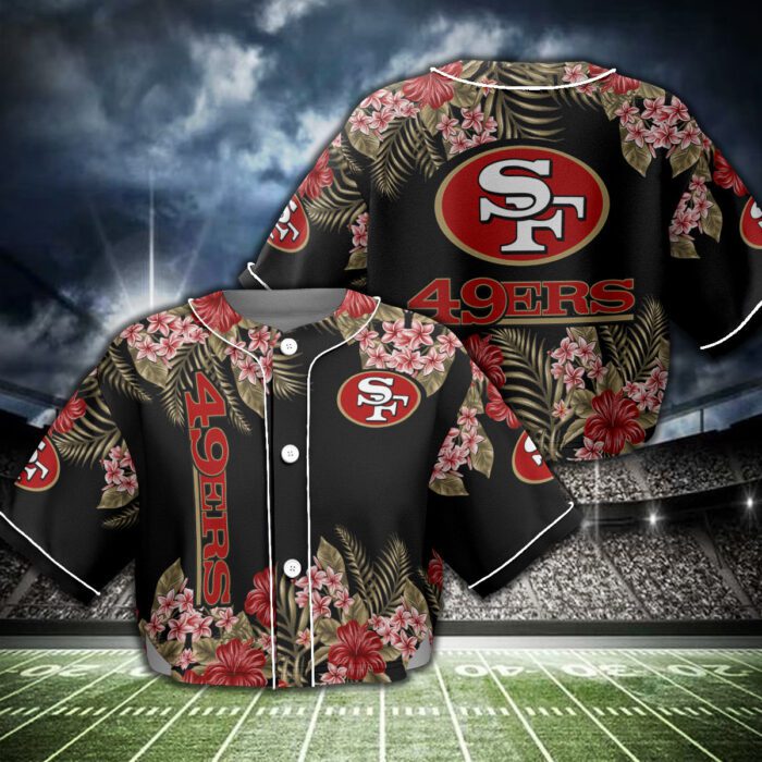 San Francisco 49ers Crop Top Baseball Jersey CBJS1072